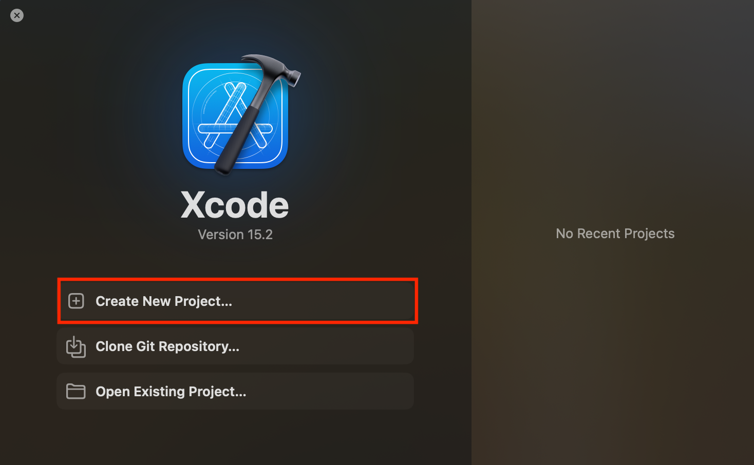 プロジェクトの選択