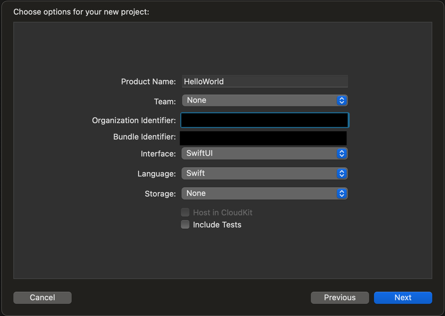 プロジェクトの設定